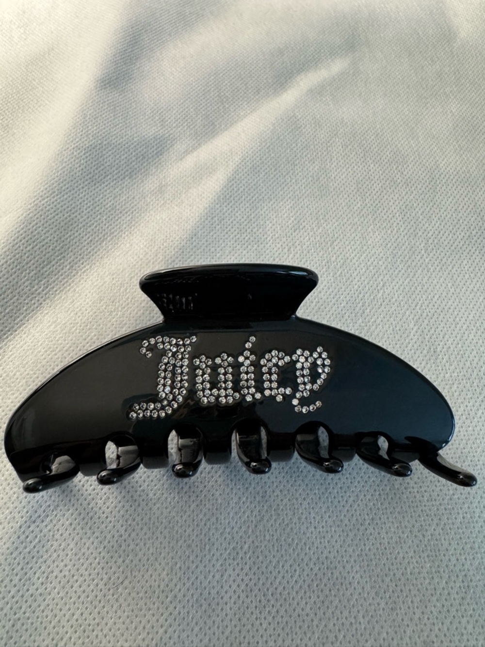 Emi Jay xJuicy Couture Limited Edition Black Hair Claw Clip with Rhinestone Logo